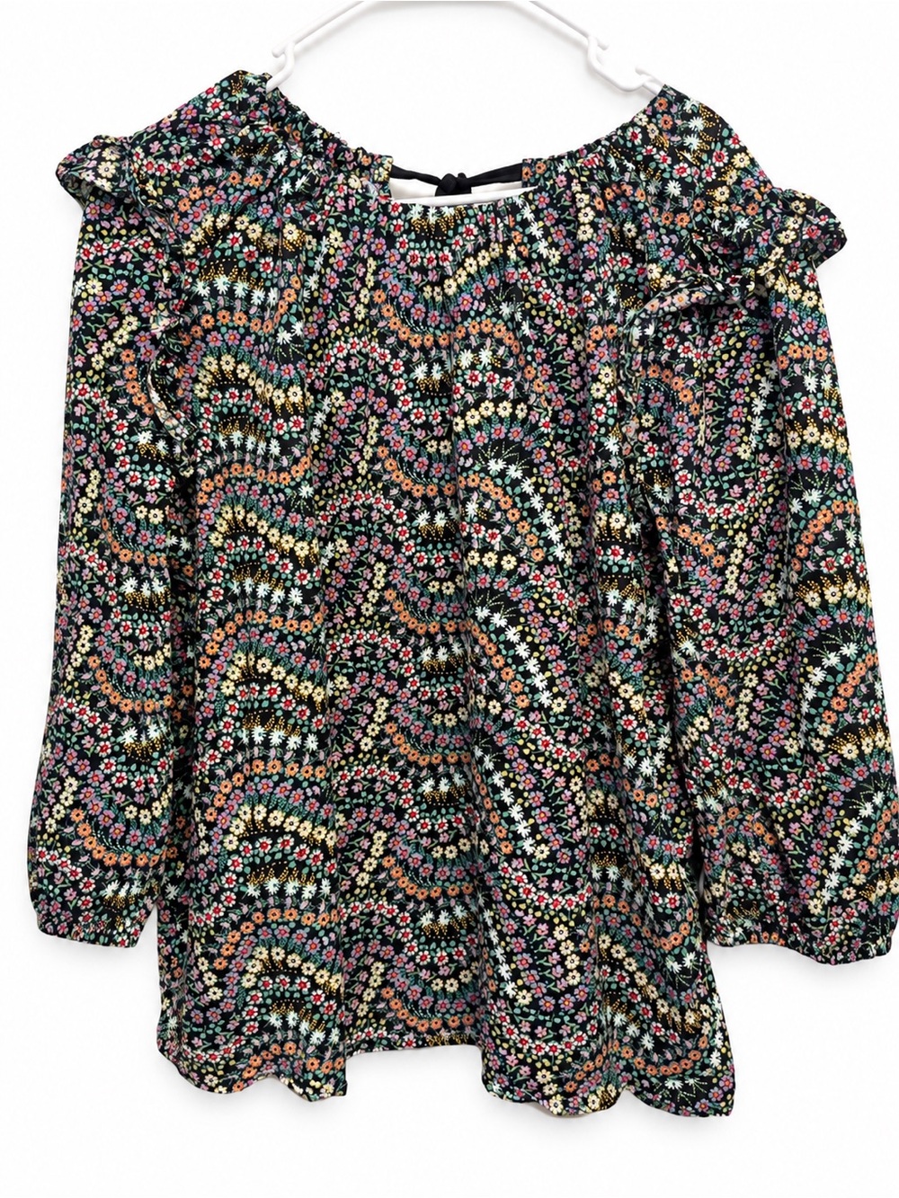 LOFT Black Multi Floral Off-Shoulder Tunic